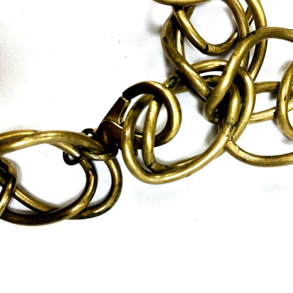 Chain Belt Medallion Concho Metal Brass Y2K Chunky Hippie Boho S M L XL 28-38 in - Picture 11 of 14